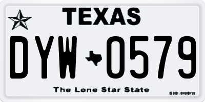 TX license plate DYW0579