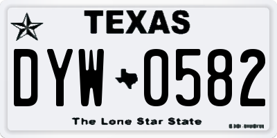 TX license plate DYW0582