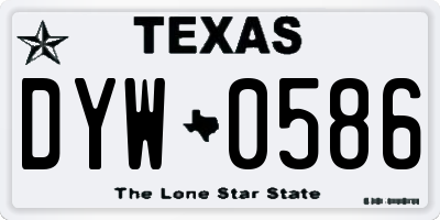 TX license plate DYW0586