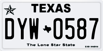 TX license plate DYW0587