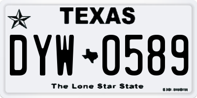 TX license plate DYW0589