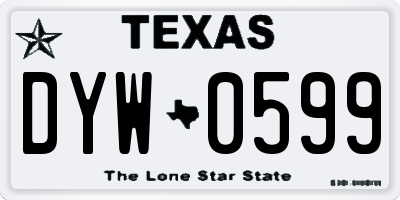TX license plate DYW0599