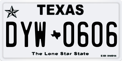 TX license plate DYW0606