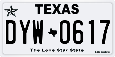 TX license plate DYW0617