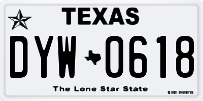 TX license plate DYW0618