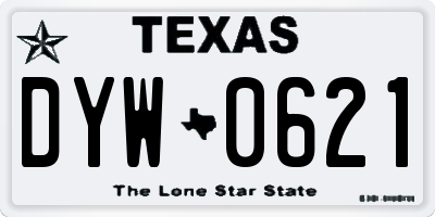TX license plate DYW0621