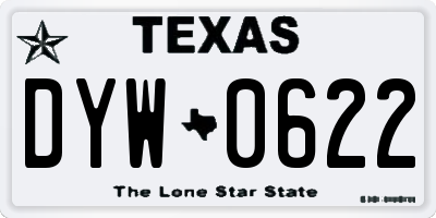 TX license plate DYW0622
