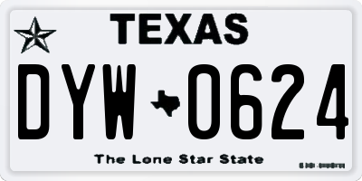 TX license plate DYW0624