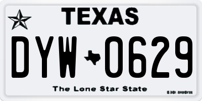 TX license plate DYW0629