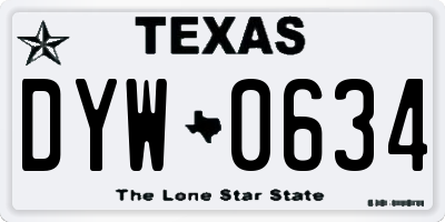 TX license plate DYW0634