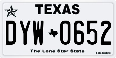 TX license plate DYW0652