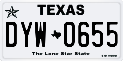 TX license plate DYW0655