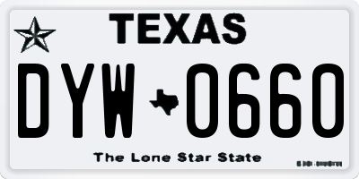 TX license plate DYW0660