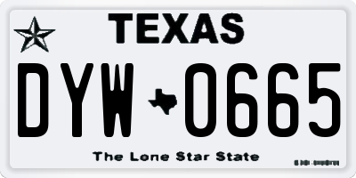 TX license plate DYW0665