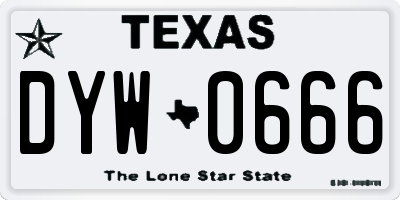 TX license plate DYW0666