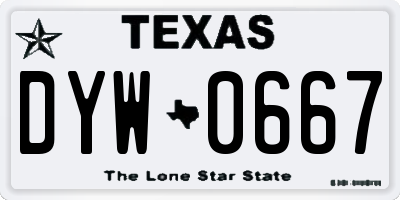 TX license plate DYW0667