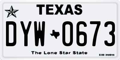 TX license plate DYW0673