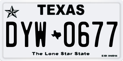 TX license plate DYW0677