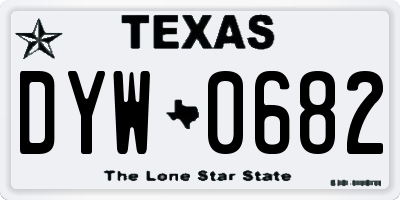 TX license plate DYW0682