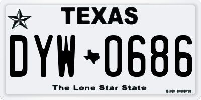 TX license plate DYW0686