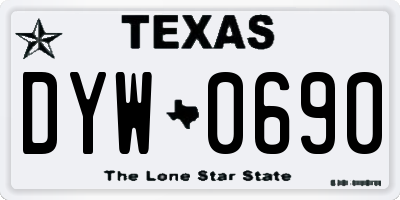 TX license plate DYW0690