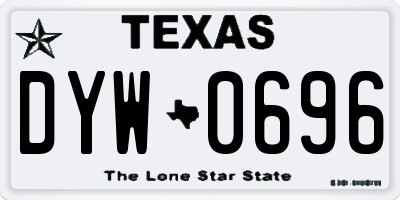 TX license plate DYW0696