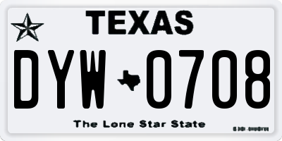 TX license plate DYW0708