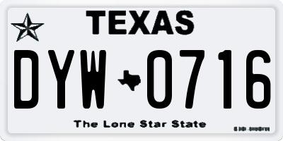 TX license plate DYW0716