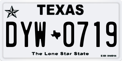 TX license plate DYW0719