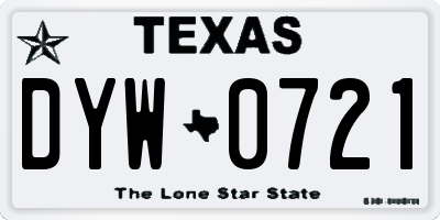TX license plate DYW0721