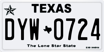 TX license plate DYW0724