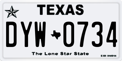 TX license plate DYW0734