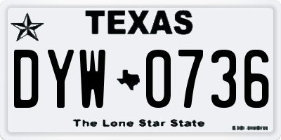 TX license plate DYW0736