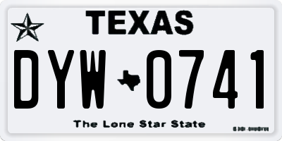 TX license plate DYW0741