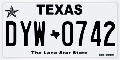 TX license plate DYW0742
