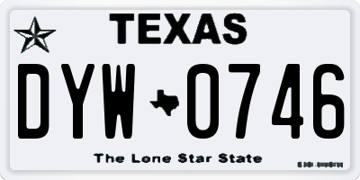 TX license plate DYW0746