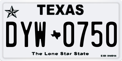 TX license plate DYW0750