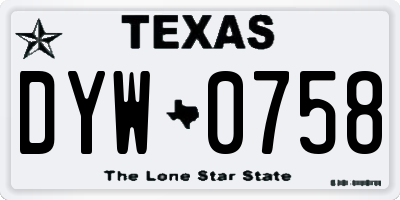 TX license plate DYW0758