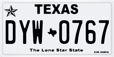 TX license plate DYW0767