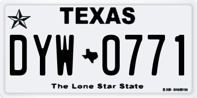 TX license plate DYW0771