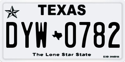 TX license plate DYW0782