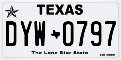TX license plate DYW0797