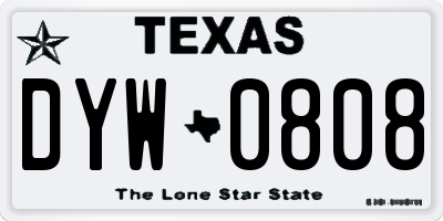 TX license plate DYW0808