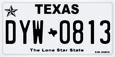 TX license plate DYW0813