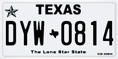 TX license plate DYW0814
