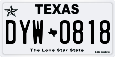 TX license plate DYW0818