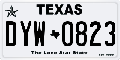 TX license plate DYW0823