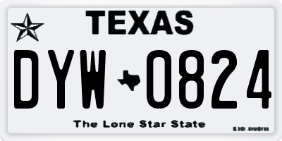 TX license plate DYW0824