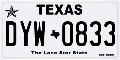 TX license plate DYW0833