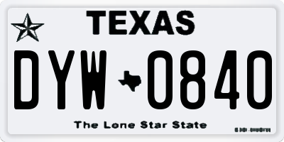 TX license plate DYW0840